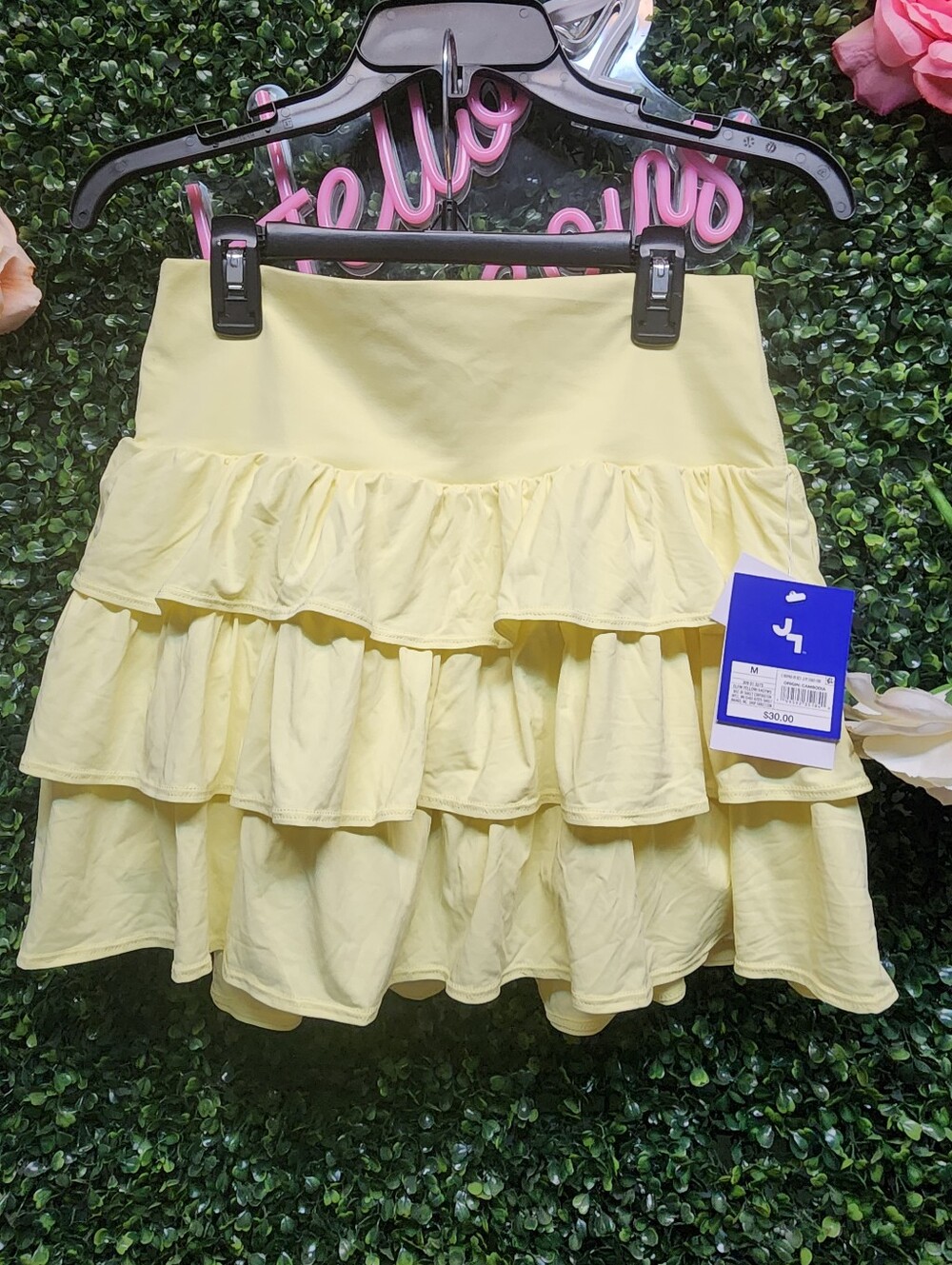 JoyLab Women's Layered Ruffle Skort, Yellow - Picture 5 of 5